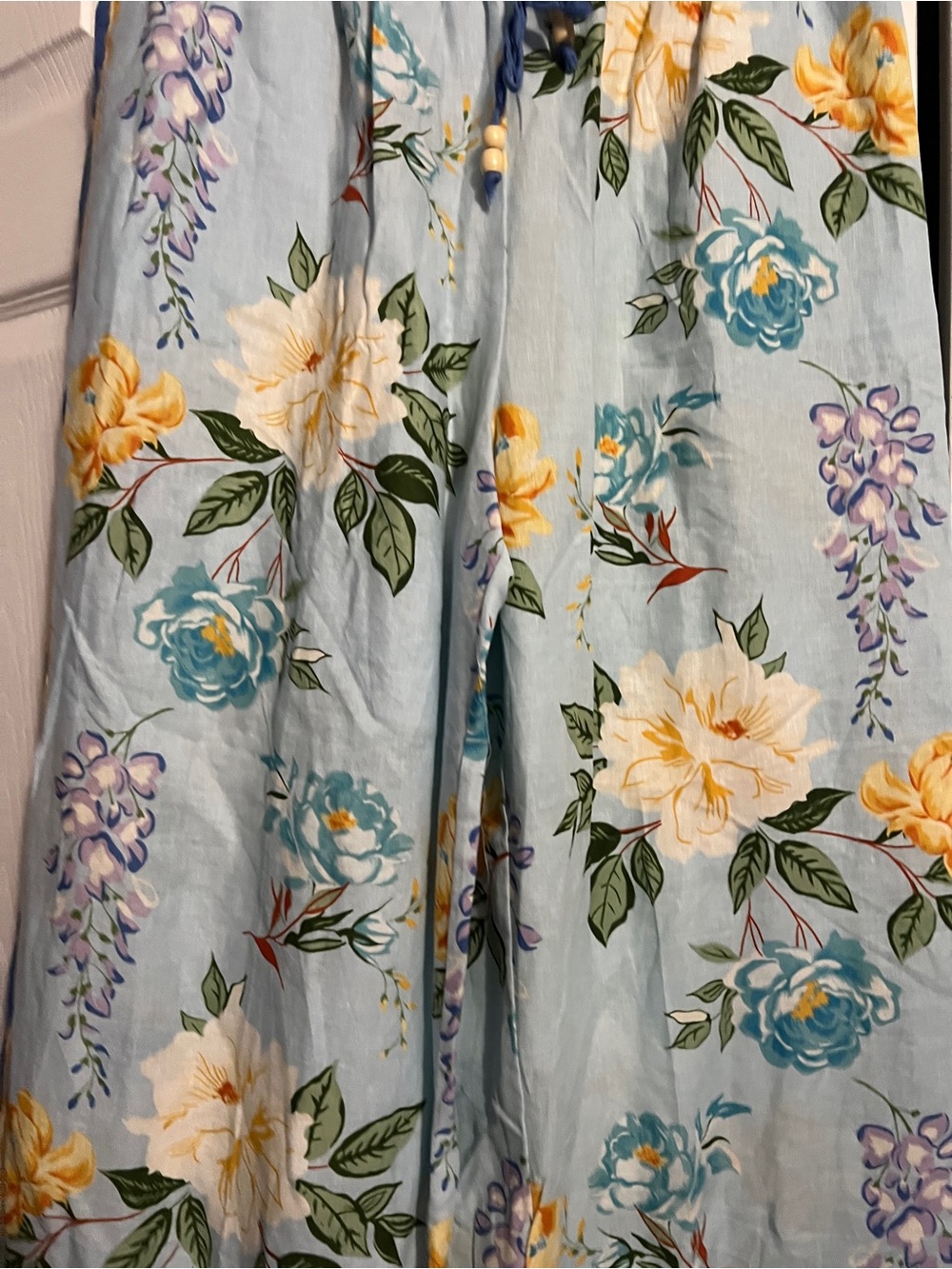 Joie Blue Floral Elastic-Waist Pants - Picture 4 of 8